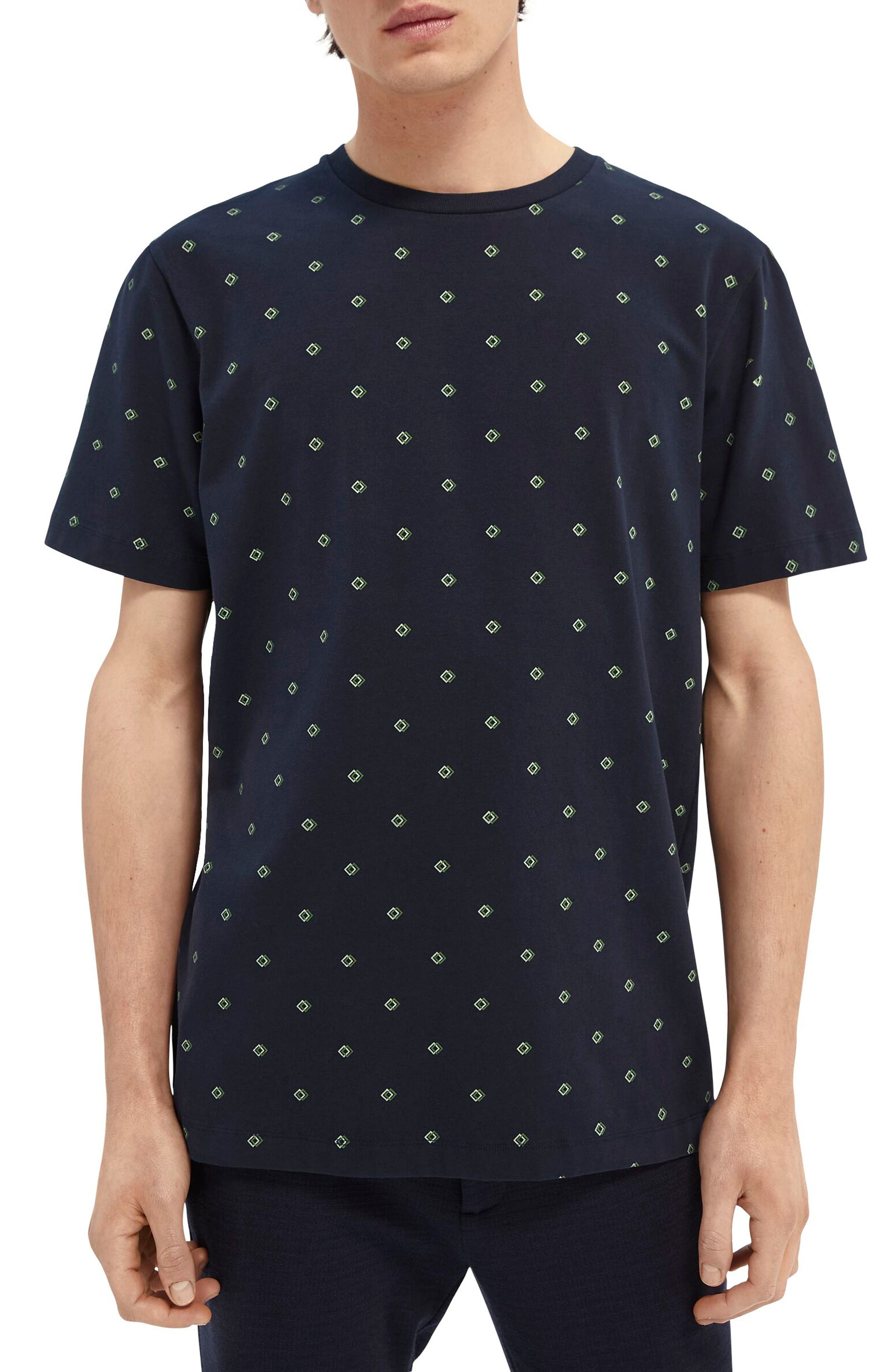Scotch & Soda Allover Floral Print Crew-Neck Men's T-Shirt Navy Scotch & Soda Allover Floral Print Crew-Neck Men's T-Shirt Navy